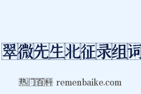 翠微先生北征录组词是什么意思的图片
